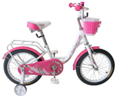 Велосипед TechTeam Firebird 16" бело-розовый (сталь) 2023