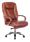 Кресло руководителя Бюрократ T-9925SL светло-коричневый Leather Eichel кожа крестовина хром