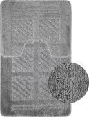 САНАКС 00284 CLASSIC UNI КВАДРАТЫ Коврик в ванную двойной СЕРЫЙ 55х90+45х55 см 100% полиэстер