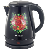 Чайник электрический АКСИНЬЯ КС-1051 черный нерж "Узоры".: 1,8л