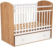 ФЕЯ Кроватка детская 750 дуб крафт золотой-белый (2 кор.)