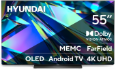 Телевизор 55" Hyundai H-LED55OBU7700 черный 3840x2160, 4K Ultra HD, 120 Гц, Wi-Fi, Smart TV, Android TV