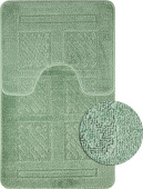 САНАКС 00285 CLASSIC UNI КВАДРАТЫ Коврик в ванную двойной ФИСТАШКОВЫЙ 55х90 +45х55 см 100% полиэстер