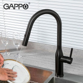 Смеситель для кухни Gappo G4398-46 с фильтром черный
