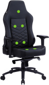 Кресло игровое Cactus CS-CHR-0112BL-M, массажное, с подголовником, черный