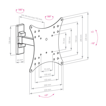 Кронштейн Arm media MARS-3 черный 