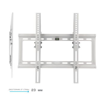 Крепеж Kromax IDEAL-4 new white, наст. для TV 22"-65", max 50 кг, 1 ст св., нак. 0°-10°, от ст. 23 мм, max VESA 400x400 мм.
