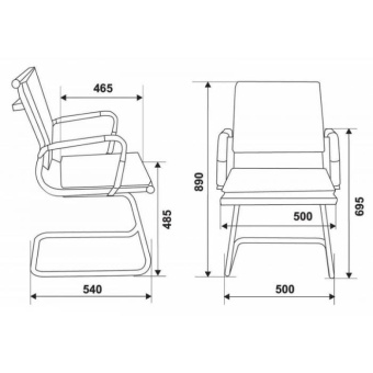Кресло Бюрократ CH-993-Low-V/Black  (Кресло, низкая спинка ,черный, искусственная кожа, полозья хром)