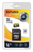 EXPLOYD MicroSDHC 16GB Class10 UHS-1 ELITE + адаптер SD (45 MB/s) [EX016GCSDHC10UHS-1-ElU1]