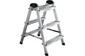 Алюминиевая 3-х ступенчатая двухсторонняя стремянка Perilla 111403
