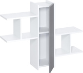 МЕБЕЛЬ-КОМПЛЕКС ЛАЙТ Полка с дверкой Белый / Серый шифер (1 кор.)