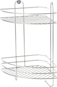 РЫЖИЙ КОТ Полка угловая двухъярусная Vento Plus 23*23*41,5 см хром (310848)