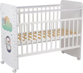 ФЕЯ Кроватка детская Фея 702 Ежик на шаре, белый (1 кор)
