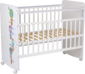 ФЕЯ Кроватка детская Фея 702 Воздушное приключение, белый (1 кор)