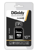 DIGOLDY MicroSDHC 16GB Class10 + адаптерSD