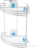 РЫЖИЙ КОТ Полка угловая двухъярусная W2672 "Бриллиант, синий" (крепление: присоски) (311466)