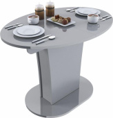 BONMEBEL Bergamo Стол-трансформер-5 (овальный) эмаль серый глянец (2 пак.)