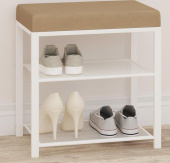 ЗМИ Банкетка Торонто 13S (TORONTO 13S banquet&shoes) цвет каркаса белый, цвет сиденья бежевый БТ13СББ