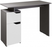 МЕБЕЛЬ-КОМПЛЕКС ЛАЙТ Стол письменный компьютерный с тумбой Серый шифер/Белый