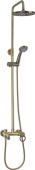 BRIMIX 3086 Смеситель + стойка душевая тропический душ с двумя лейками ЭКОНОМ БРОНЗА