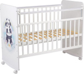 ФЕЯ Кроватка детская Фея 702 Милые панды, белый (1 кор)