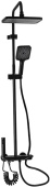 BRIMIX 30512 Смеситель + стойка душевая ''тропический душ'' с двумя душевыми лейками и гигиеническим душем, широкий корпус из АБС пластика с клавишным управлением, цвет ЧЕРНЫЙ