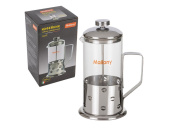 MALLONY Чайник/кофейник (кофе-пресс) Caffe, 600 мл, из жаропр стекла, в корпусе из нерж стали, B535-