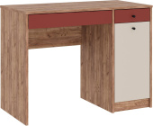 МЕБЕЛЬ-КОМПЛЕКС JAM Стол письменный исп.2 Дуб крафт табачный/Сатин/Терракот