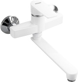 BRIMIX 560 Смеситель кухонный от стены, шаровый из высокопрочного пластика АБС - БЕЛЫЙ