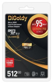 DIGOLDY 512GB microSDXC Class 10 UHS-1 Extreme Pro (U3) [DG512GCSDXC10UHS-1-ElU3 w]