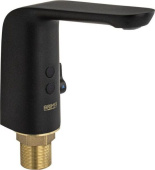 BRIMIX 08771 Смеситель сенсорный на раковину, ЧЁРНЫЙ, с регулировкой температуры воды на корпусе, квадратный корпус, работа от батареек