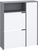 МЕБЕЛЬ-КОМПЛЕКС ЛАЙТ Обувница 2 секц с дверкой Серый шифер / Белый (1 кор.)