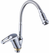 АНТЕЙ 587028 Викинг Смеситель д/кухни шар. с гибким регулирующим изливом креп.гайка d35