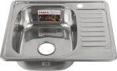 FABIA 5848L Мойка врезная 58х48 левая толщина 0,8 мм глубина 180 мм + большой сифон с переливом