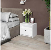 МЕБЕЛЬ-КОМПЛЕКС НАЙС Тумба прикроватная Белый/Белый (1 кор.)