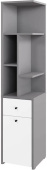 МЕБЕЛЬ-КОМПЛЕКС ЛАЙТ Стеллаж угловой с дверкой и ящиком Серый шифер/Белый/МК (1 кор.)