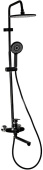 BRIMIX 30557 Смеситель + стойка душевая ''тропический душ'' с двумя лейками, с длинным изливом, корпус матовый АБС пластик, цвет ЧЕРНЫЙ