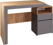 МЕБЕЛЬ-КОМПЛЕКС НОВА Стол письменный с тумбой Серый Шифер/Дуб крафт золотой (1 кор.)