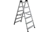 Алюминиевая 6-ти ступенчатая двухсторонняя стремянка Perilla 111406