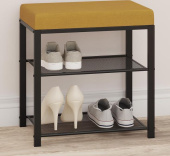 ЗМИ Банкетка Торонто 13S (TORONTO 13S banquet&shoes) цвет каркаса черный, цвет сиденья горчичный БТ13СЧГ