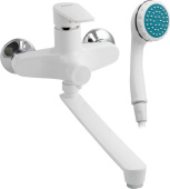 BRIMIX 556 Смеситель в ванную длинный излив , шаровый из высокопрочного пластика АБС - БЕЛЫЙ