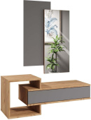 МЕБЕЛЬ-КОМПЛЕКС ЛАЙТ Туалетный столик с зеркалом Дуб золотой крафт / Серый шифер/МК (1 кор.)