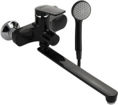 BRIMIX 5567 Смеситель для ванны, с длинным изливом, шаровый, из высокопрочного АБС пластика, цвет ЧЕРНЫЙ