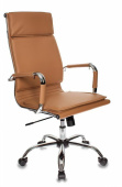 Кресло руководителя Бюрократ CH-993/camel светло-коричневый искусственная кожа крестовина хромированная
