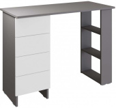 МЕБЕЛЬ-КОМПЛЕКС ЛАЙТ Стол письменный 4Я Серый шифер/Белый