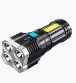 ULTRAFLASH (15195) LED51525 (фонарь акк 4В, черн., 4LED+COB, 3 Вт, 4 реж, Micro -USB, бокс)
