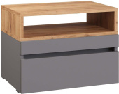 МЕБЕЛЬ-КОМПЛЕКС НОВА Тумба прикроватная универсальная Серый Шифер/Дуб крафт золотой (1 кор.)