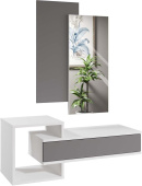 МЕБЕЛЬ-КОМПЛЕКС ЛАЙТ Туалетный столик с зеркалом Белый / Серый шифер/МК (1 кор.)