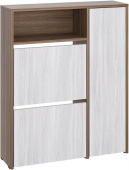 МЕБЕЛЬ-КОМПЛЕКС ЛАЙТ Обувница 2 секц с дверкой Шимо темный / Шимо светлый (1 кор.)