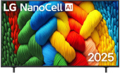 LG 65NANO80A6B.ARUG SMART TV 4K Ultra HD безрамочный